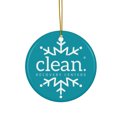 Clean logo Snowy Ceramic Ornament