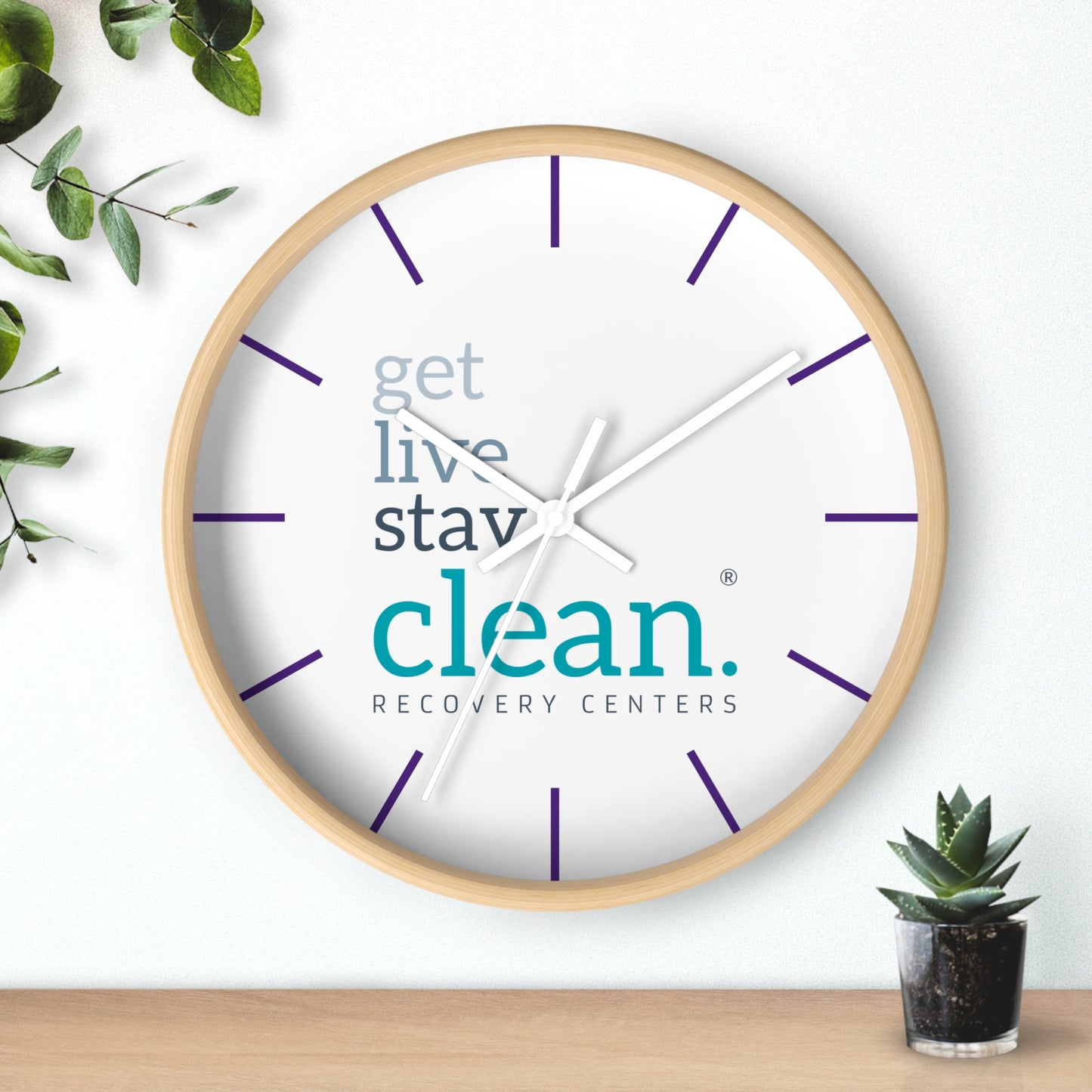 Get, Live, Stay Clean Wall Clock
