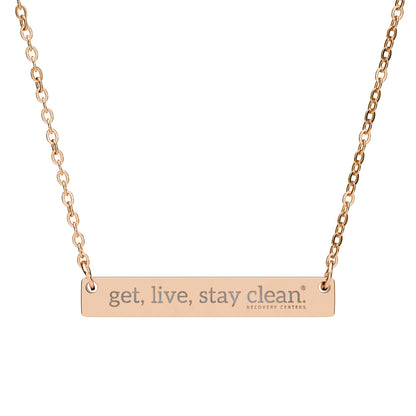 Get Live Stay Clean Engraved Bar Necklace