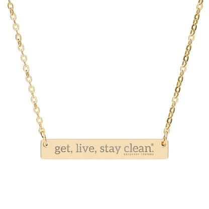 Get Live Stay Clean Engraved Bar Necklace