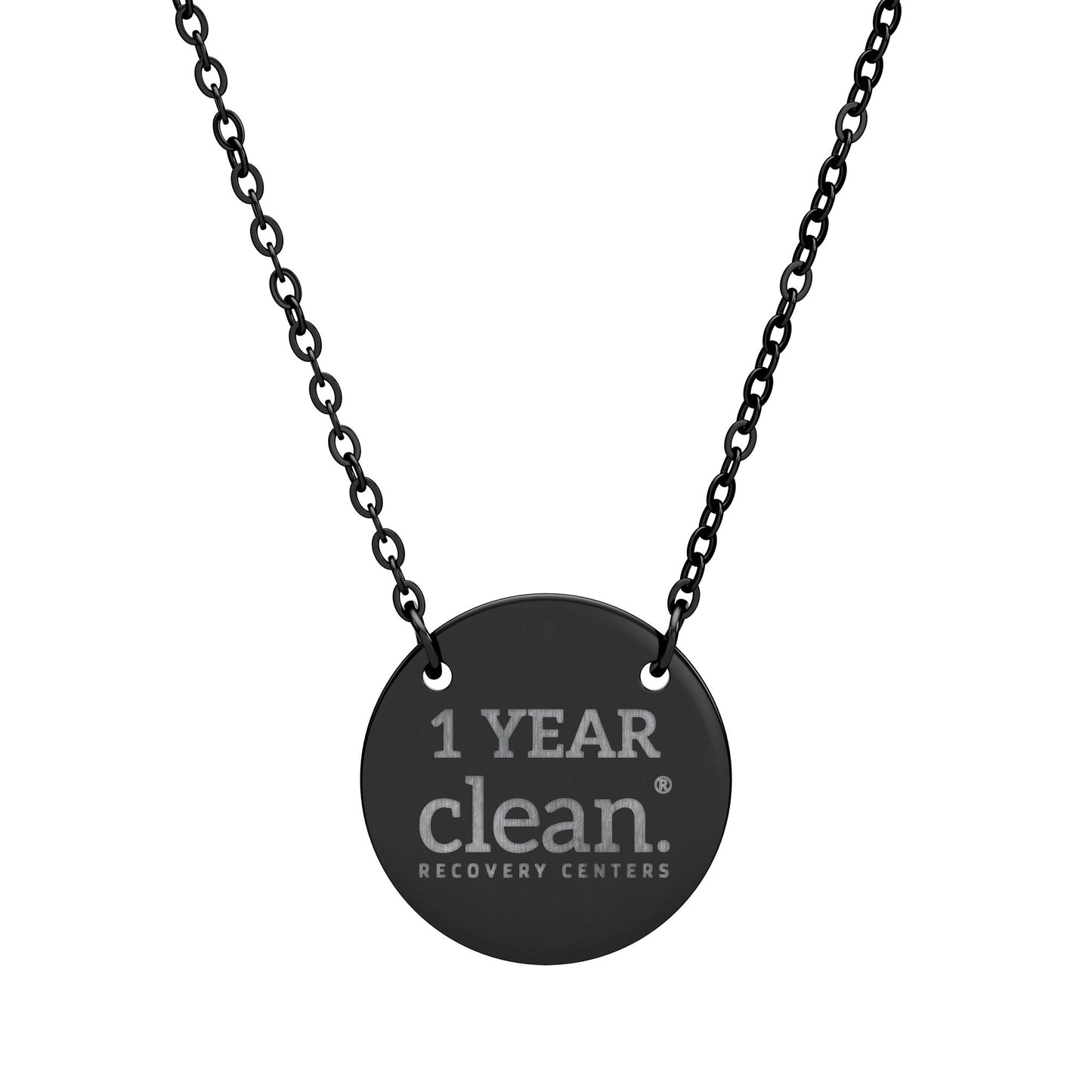 1 Year Clean Engraved Circle Necklace