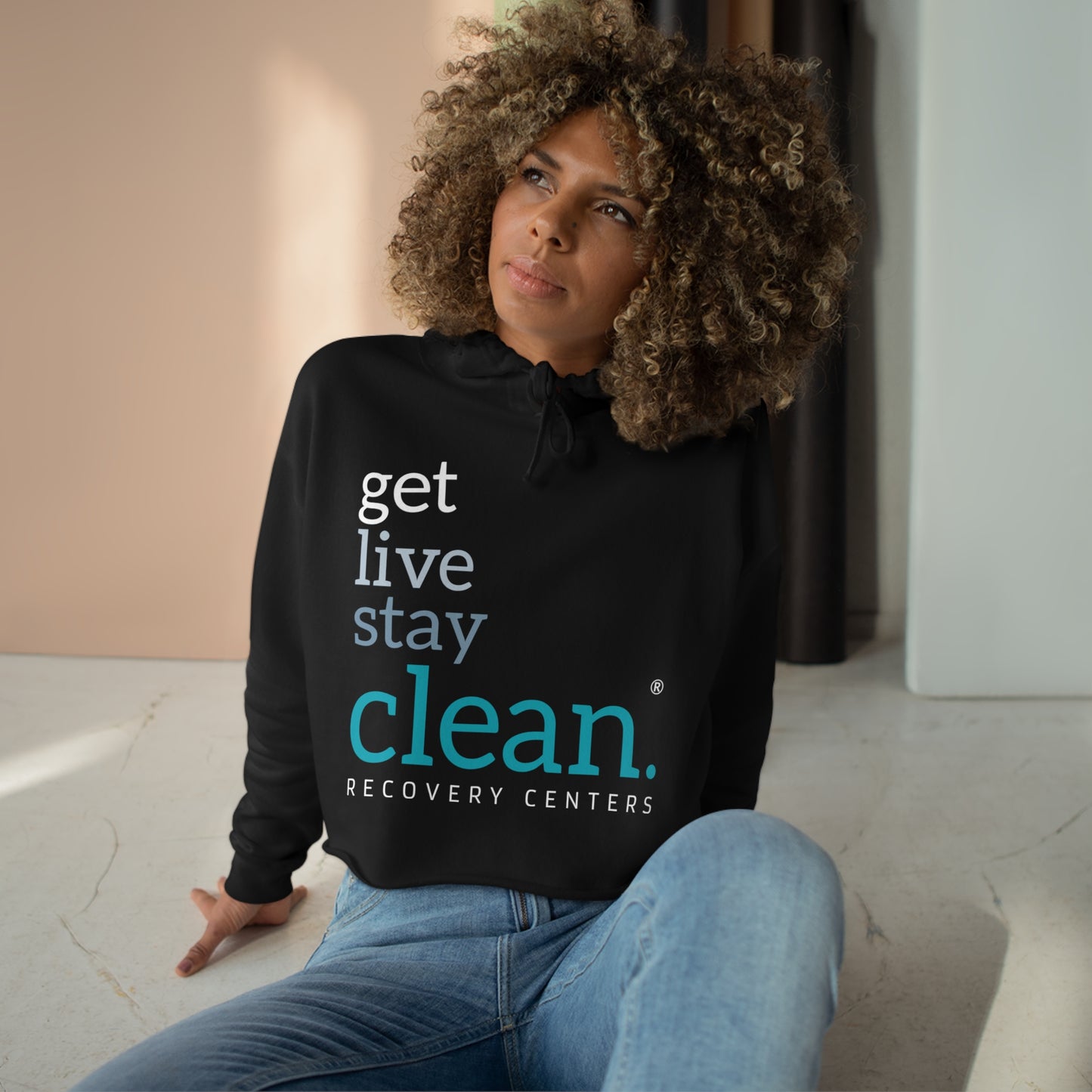 Get, Live, Stay Clean Crop Hoodie