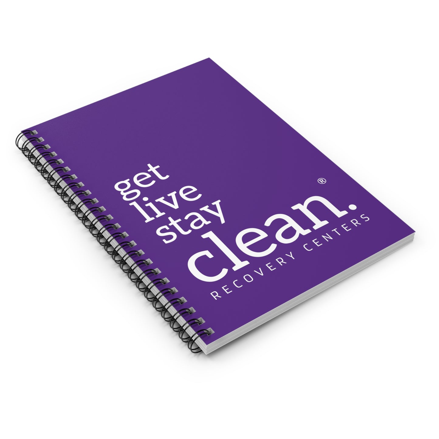 Purple Get, Live, Stay Clean Spiral Notebook - Ruled Line