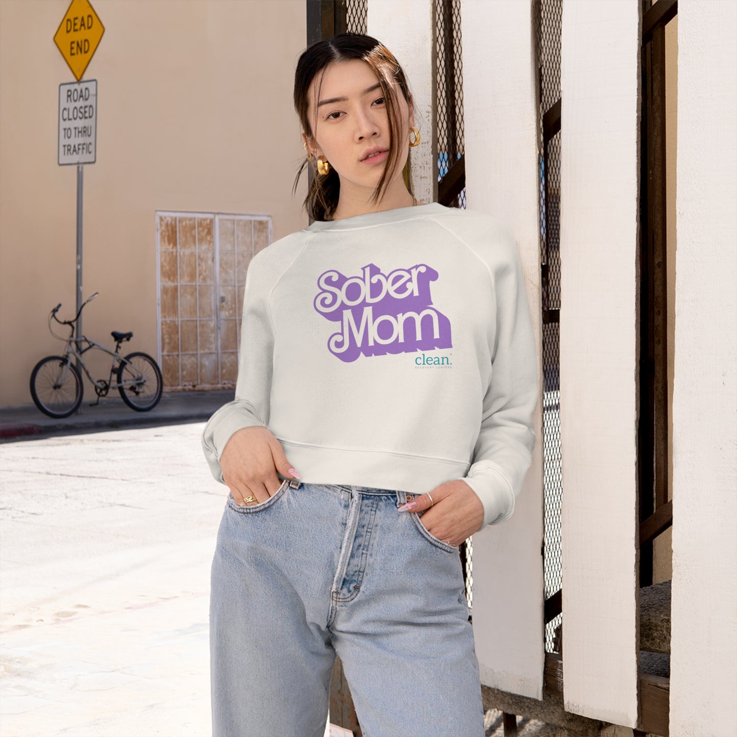 Sober Mom Cropped Fleece Pullover