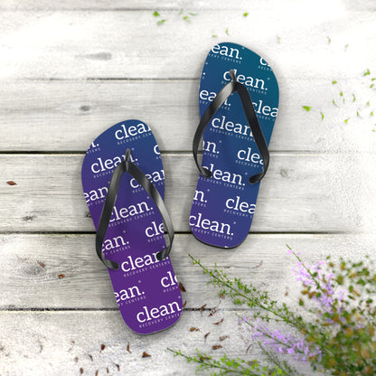 Clean Logo Pattern Gradient Flip Flops