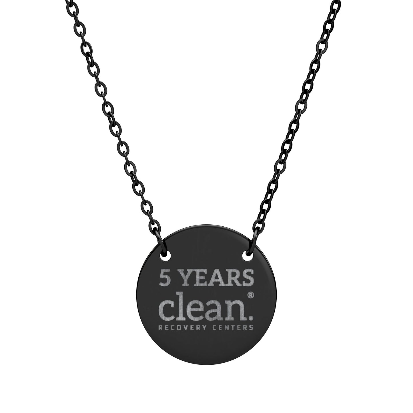 5 Years Clean Engraved Circle Necklace