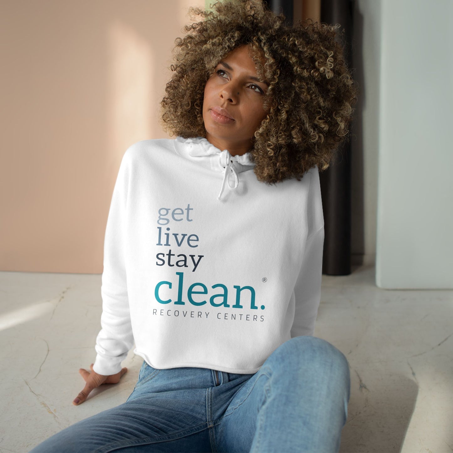 Get, Live, Stay Clean Cropped Hoodie