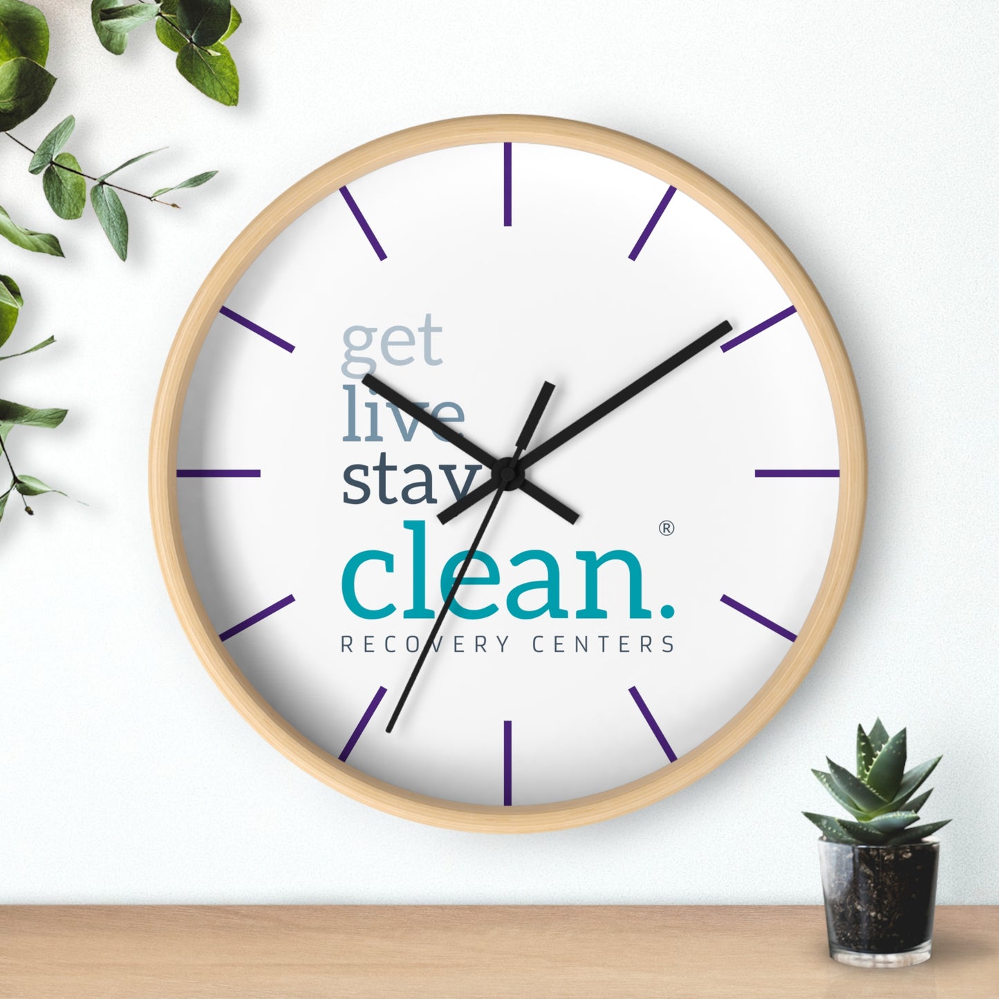 Get, Live, Stay Clean Wall Clock